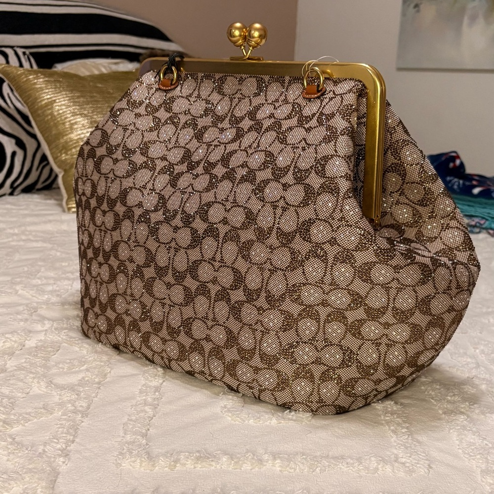 Coach crystal Jacquard Kisslock bag